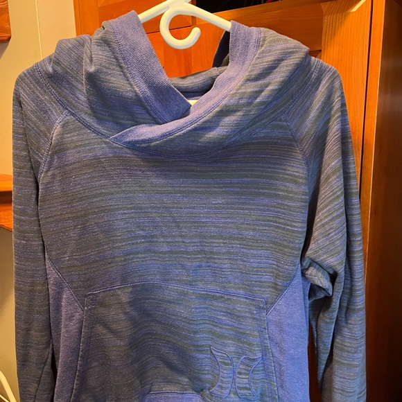 Women's Blue Hooded Sweater - Picture 2 of 2